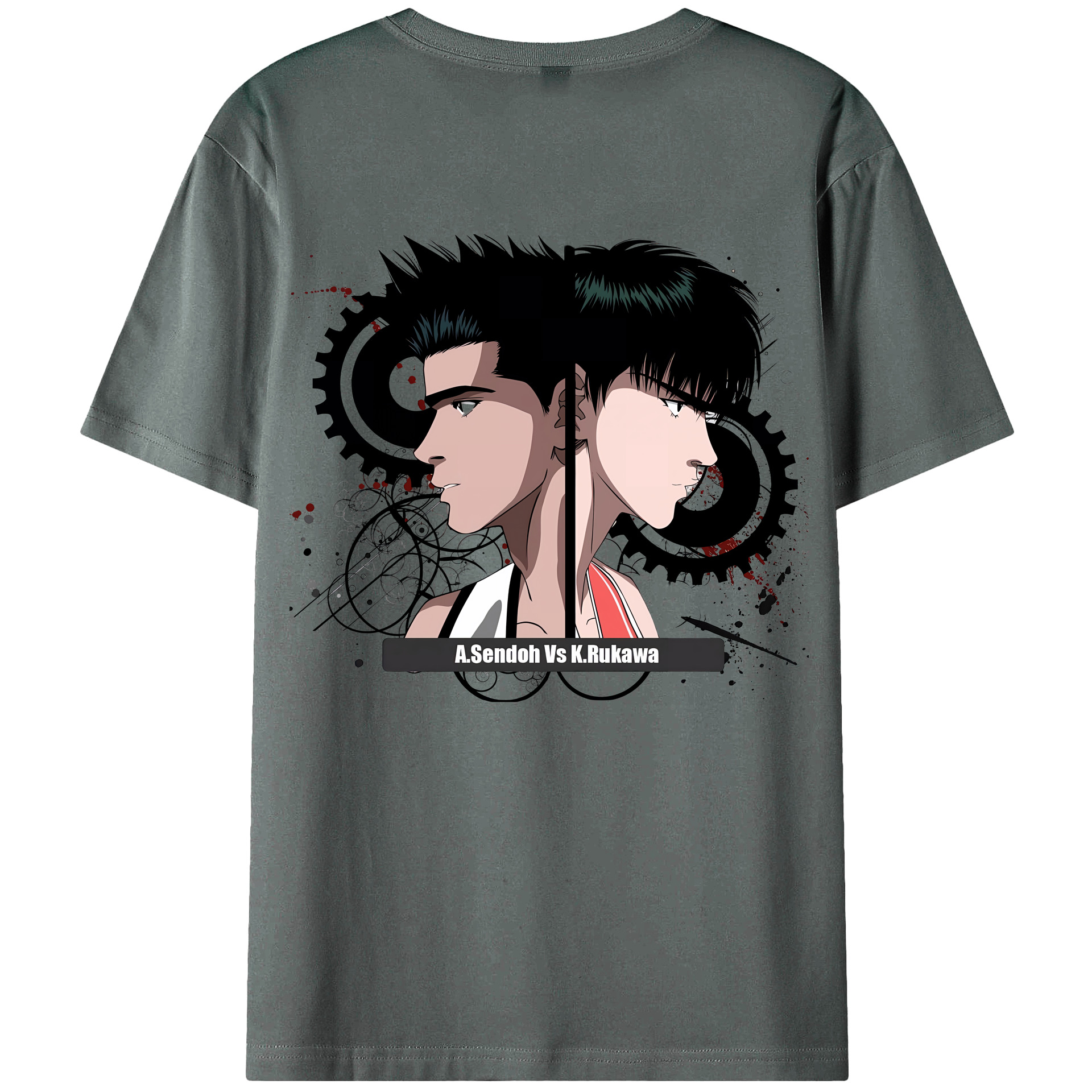 （画像用） SLAM DUNK／スラムダンク 綿100％ メンズ半袖Tシャツ（バックプリント） 通気性
